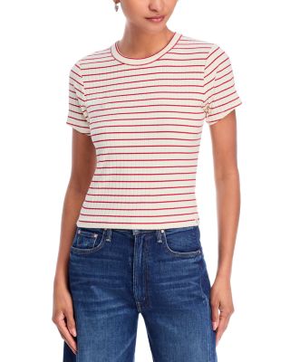 rag & bone - Luca Striped Ribbed Baby Tee