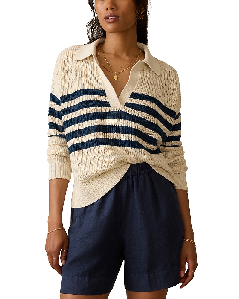 Faherty Striped Polo Sweater