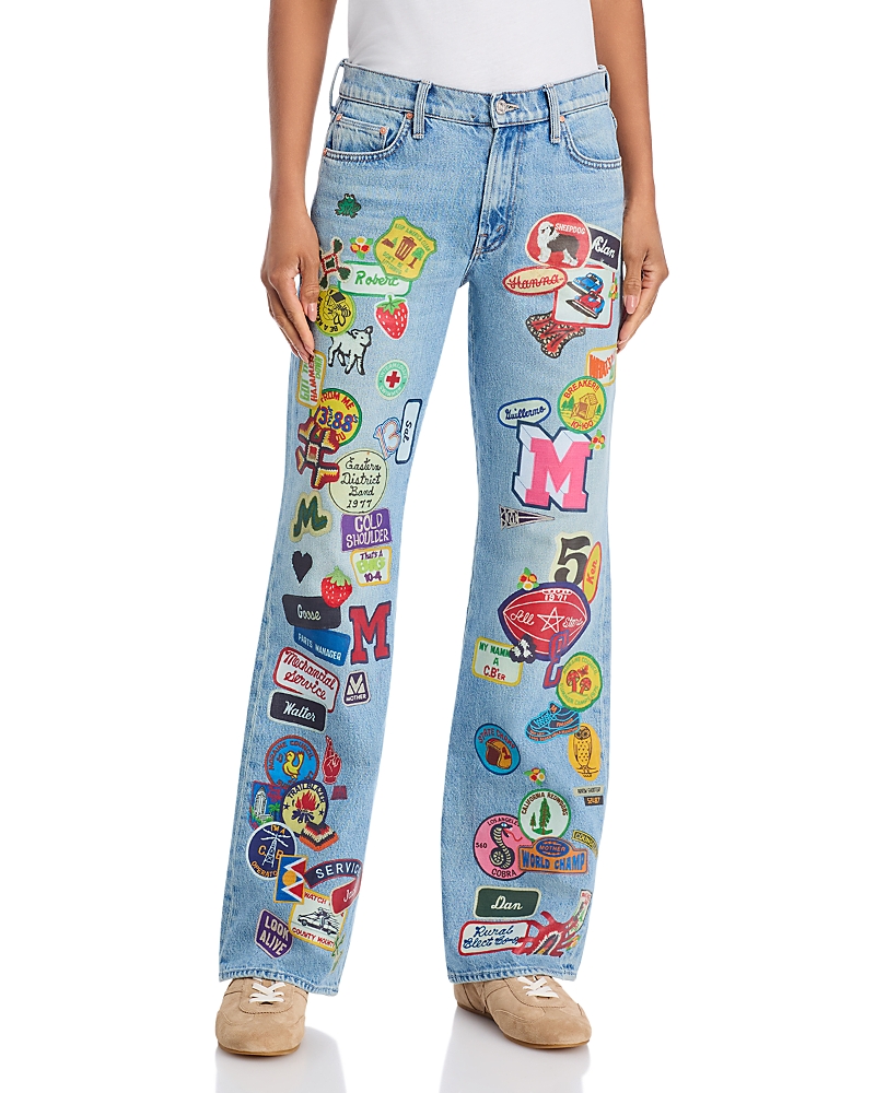 Mother The Bookie Sneak Jeans In Scout It Out In Blue