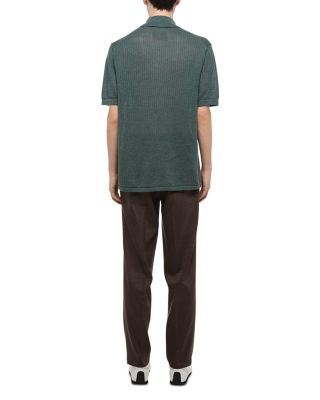 Regular Fit Half Zip Linen Polo Sweater