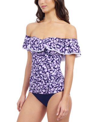 Juliette Off Shoulder Ruffle Tankini Top & Tutti Frutti Classic Seamless Bottom