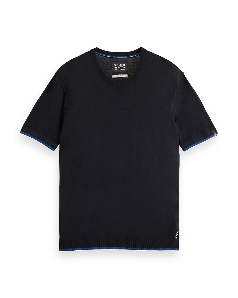 Scotch & Soda Relaxed Fit Knit Tee In Black