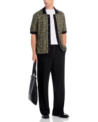 Sgeo Short Sleeve Knitted Jacquard Shirt