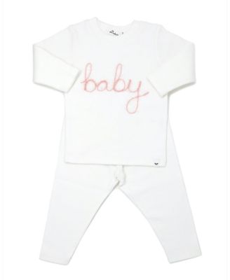 "baby" Embroidered Two Piece Set - Baby