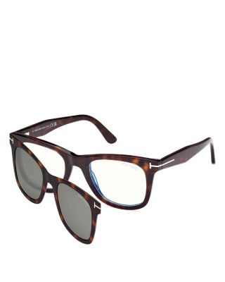  Tom Ford Blue Light Glasses - With Clip-On Sunglasses, 50mm