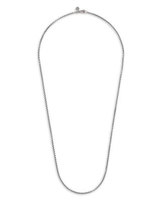 Sterling Silver Box Chain Necklace, 24"