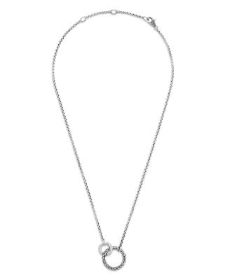 Sterling Silver Classic Chain Interlocking Circle Station Necklace, 18"