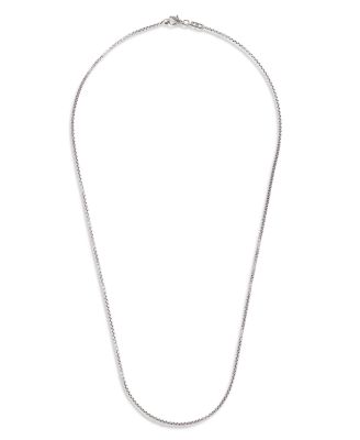 Sterling Silver Classic Box Chain Necklace, 26"