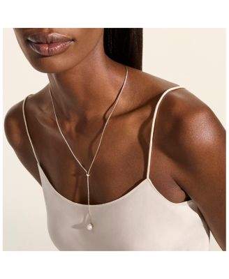 Sterling Silver JH Essentials Cultured Freshwater Pearl Adjustable Lariat Necklace, 23"