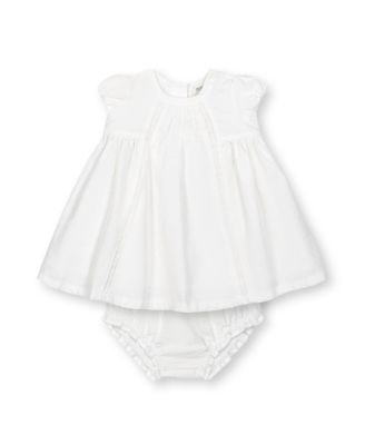 Hope & Henry - Girls' Short Sleeve Special Occasion Linen Pintuck Dress - Baby