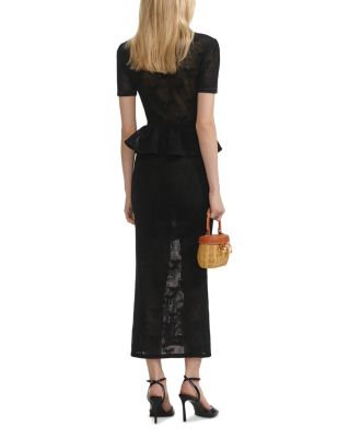 ワンピース Self Portrait BOW CROCHET MIDI DRESS Black Bow Crochet Midi Dress – self-portrait-US