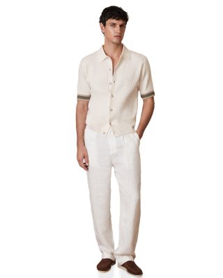 REISS - CHE Silva Textured Contrast Trim Short Sleeve Shirt