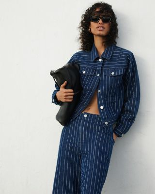 Pinstriped Denim Jacket