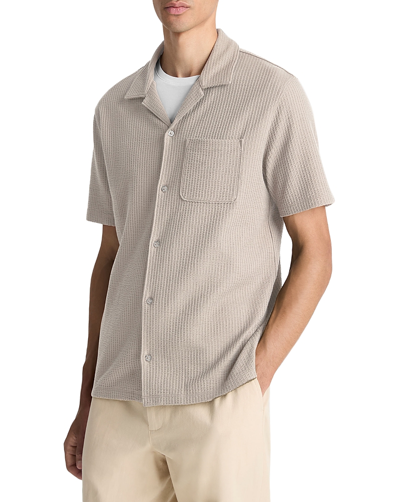 Vince Regular Fit Seersucker Cuban Shirt
