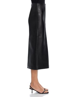 Marta Leather Midi Skirt