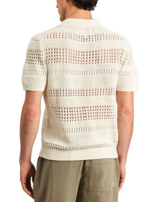 Siena Striped Open Knit Polo Sweater