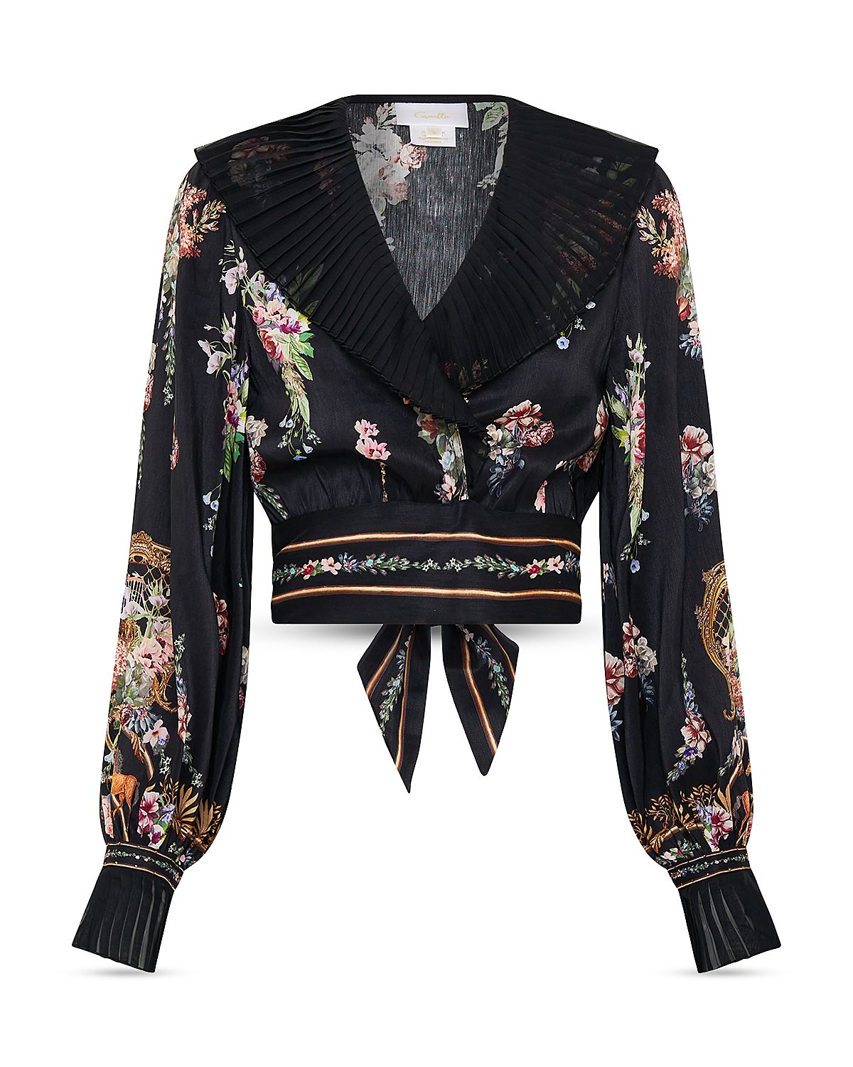 Camilla Linen Silk Floral Wrap Top
