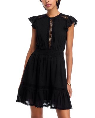 Lace Inset Flutter Mini Dress- Exclusive