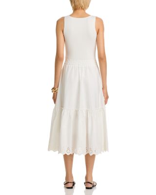 Sleeveless Mixed Media Midi Dress