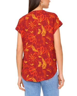 V Neck Front Placket Blouse