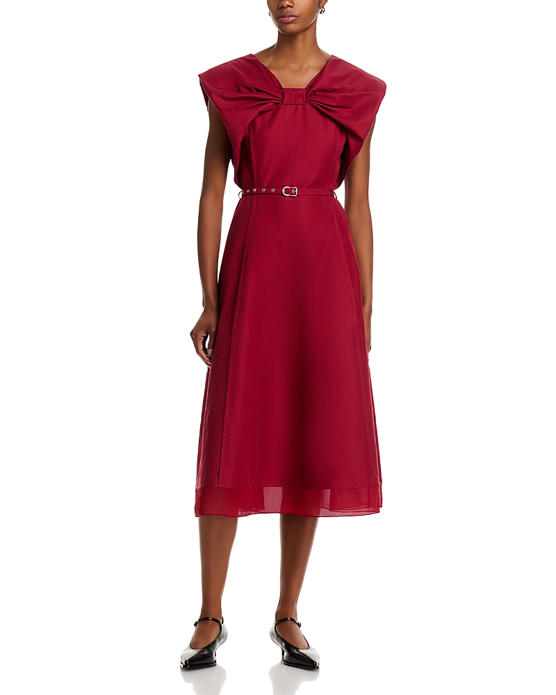 3.1 Phillip Lim Draped Bow Dress With Belt In Red