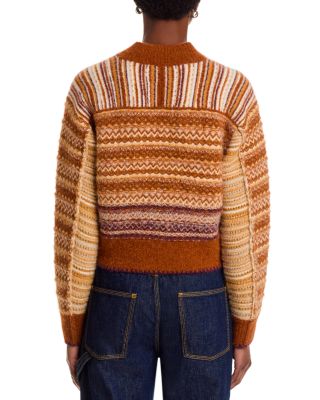 Jacquard Raglan Zip Cardigan