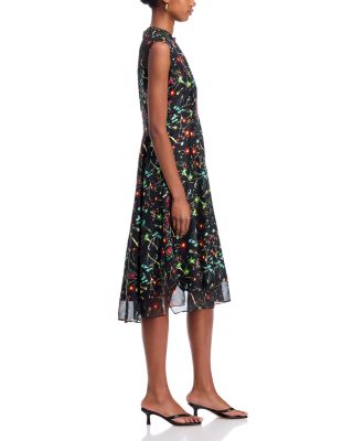 Bliss Silk Floral Chiffon Hem Dress