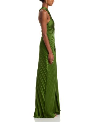 Lara Pleated One Shoulder Gown