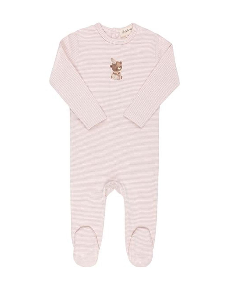 Ely's & Co. Unisex French Terry Footie Bear Collection - Baby In Pink