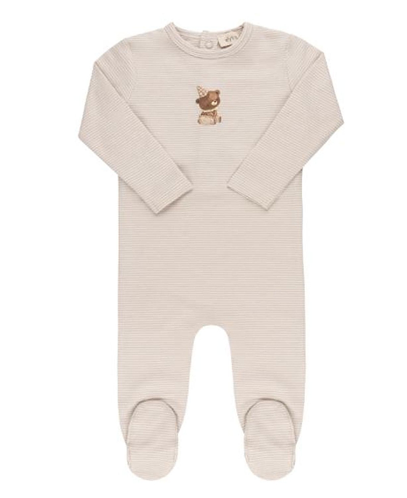 Ely's & Co. Unisex French Terry Footie Bear Collection - Baby In Neutral