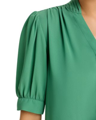 Short Sleeve Split Neck Blouse