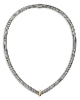 Sterling Silver & 14K Yellow Gold Icon Link Necklace, 16"