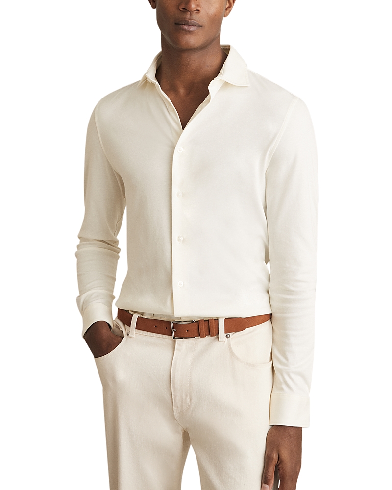 Reiss Ecru Air-water Cotton Button-through Shirt In Neutral