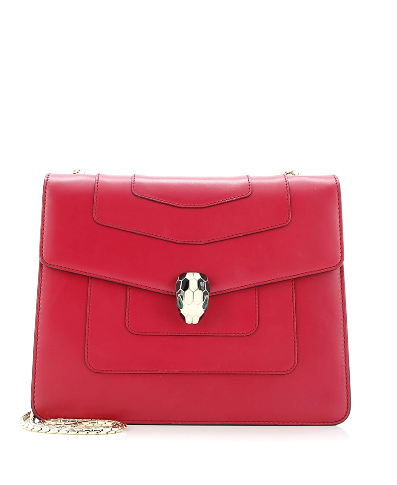 Pre-owned Pre-owned Bvlgari Bvlgari Serpenti Forever Square Shoulder Bag Leather