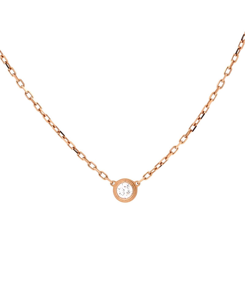 Pre-owned Pre-owned Cartier Cartier Small Cartier D'amour Pendant Necklace 18k Rose Gold With Diamond