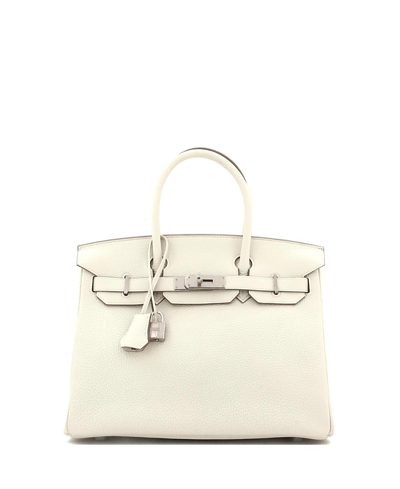 Pre-owned Pre-owned Hermes Hermes Birkin 30 Handbag Light Togo With Palladium Hardware In White