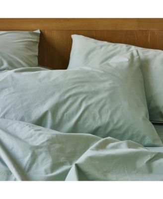 Washed Cotton Percale Pillowcase Pair, Standard