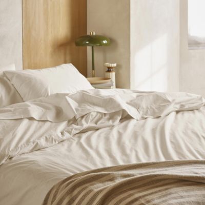 Washed Cotton Percale Duvet Cover, King