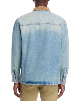 Suede Collar Denim Overshirt