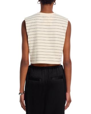 Margo Sleeveless Cropped Henley Top