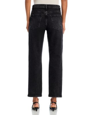 The Borrowed High Rise Ankle Slim Straight Jeans in Deco