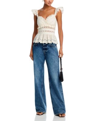 Eyelet Flutter Tank Top - Exclusive