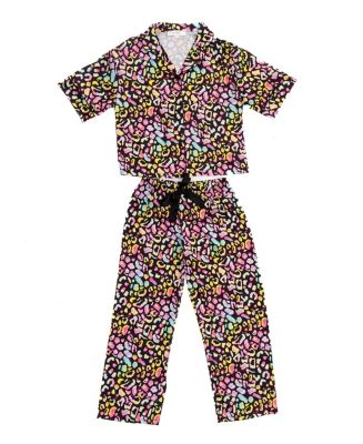 Sunshine Society Girls Silky Shorts PJ Set Disco main image 1