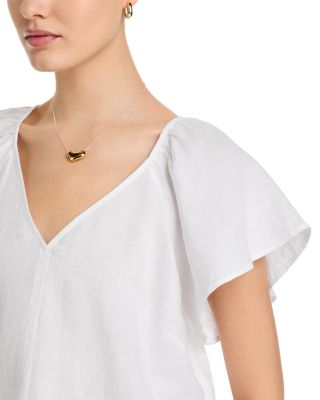 Tommy Bahama Coastalina V Neck Flutter Sleeved Linen Top  