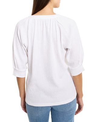 Crinkled Knit Cafe Top