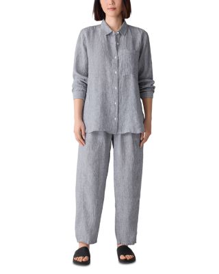 Linen Classic Collar Long Shirt