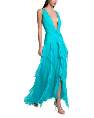 Ruffled Chiffon Gown