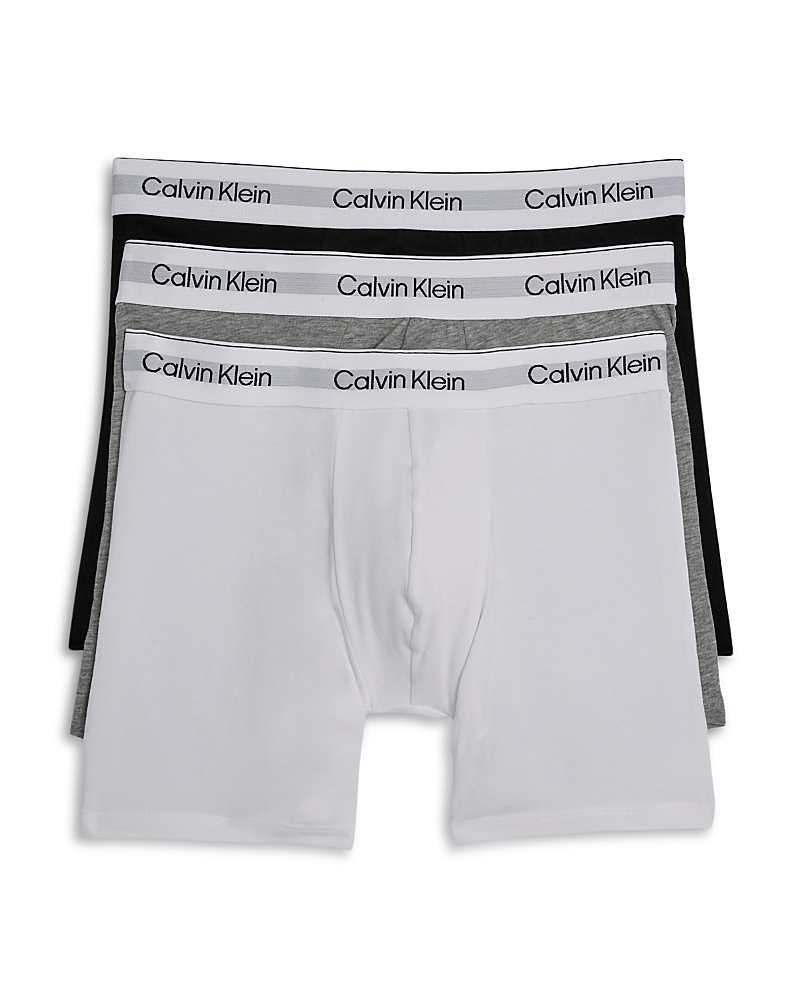 Calvin Klein Icon Cotton Stretch Boxer Briefs, Pack Of 3 In Gray