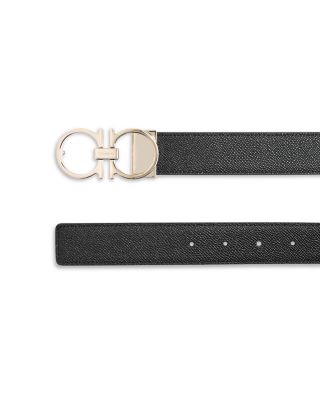 Double Gancini Leather Belt