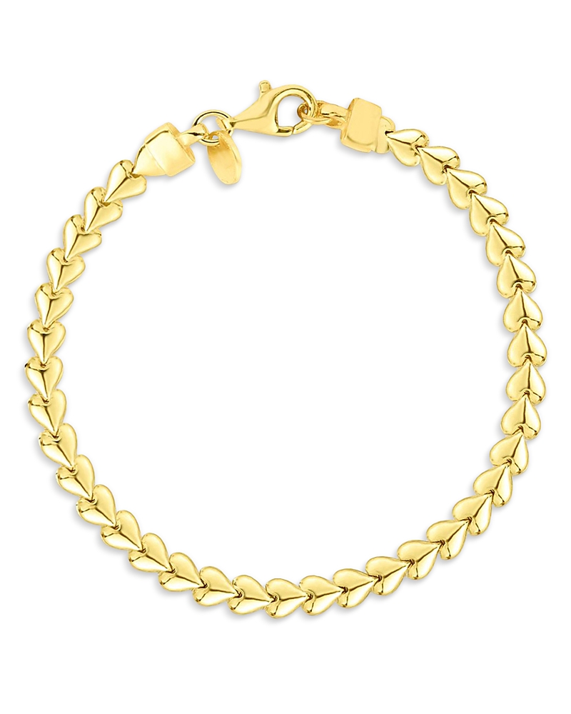 Moon & Meadow 14k Yellow Gold Heart Link Chain Bracelet In Gold